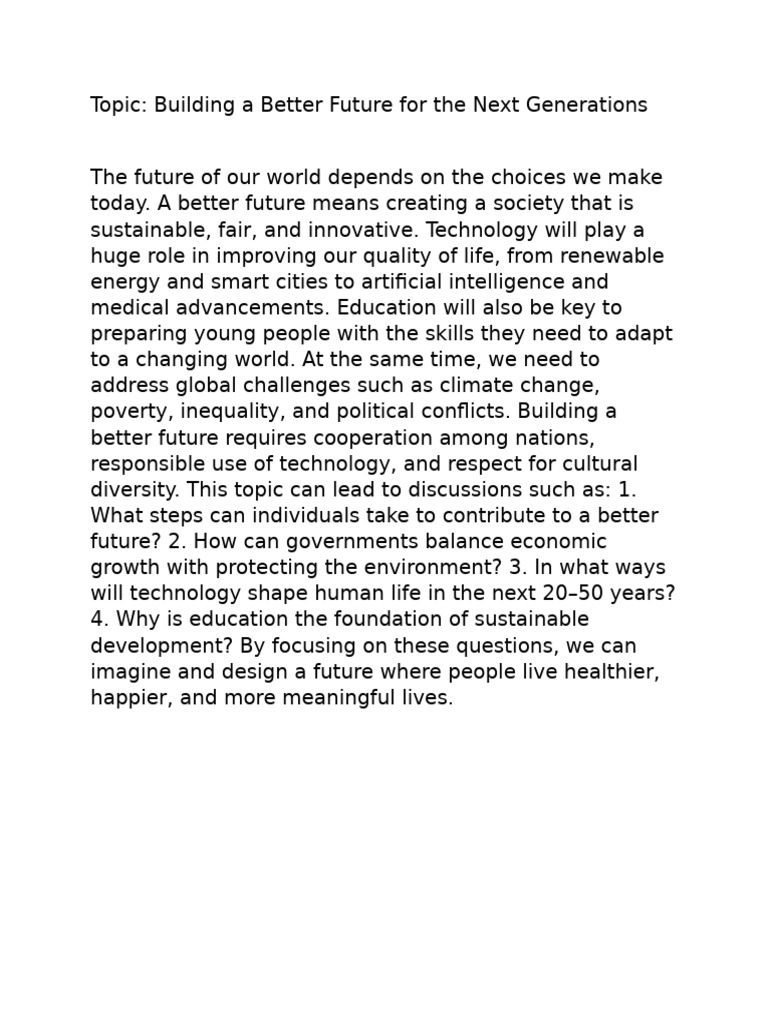 Building a Sustainable Future Together | PDF