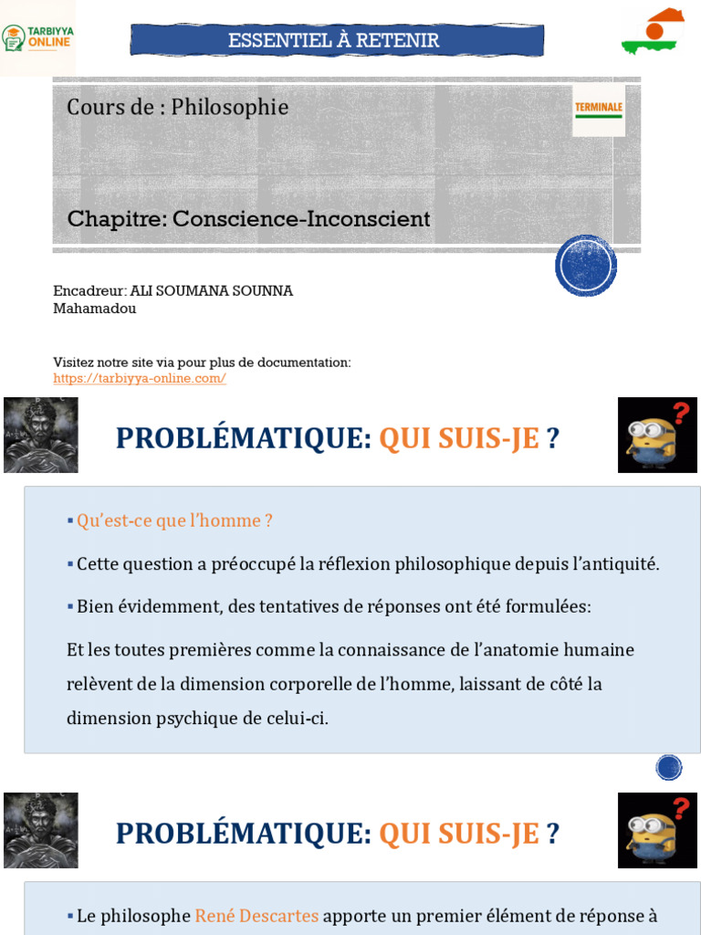 Conscience et Inconscient en Philosophie | PDF | Conscience | Inconscient