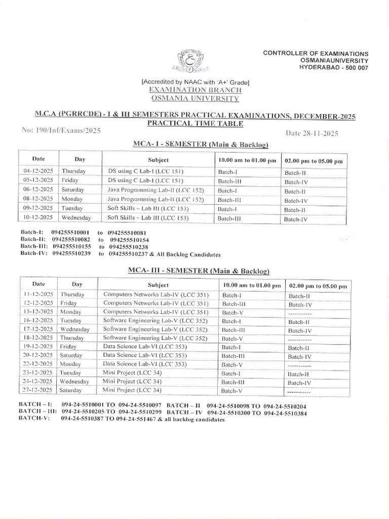 Timetable | PDF