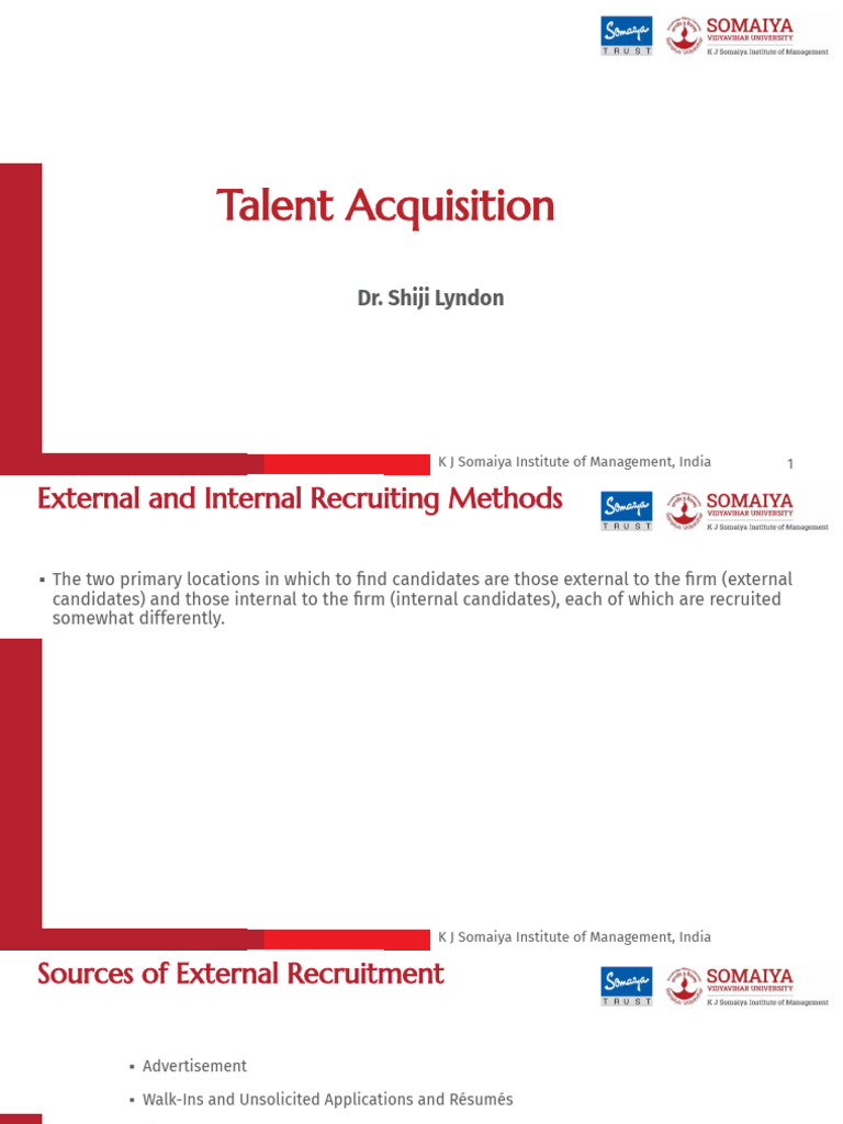 4 Talent Acquisition | PDF | Recruitment | Job Interview