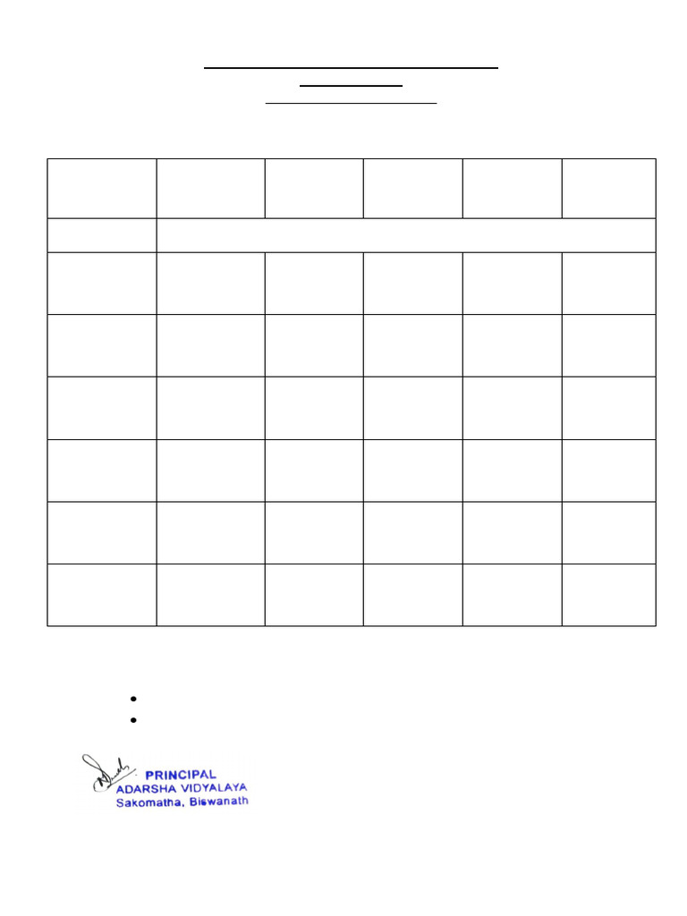 Date Sheet VI TO X | PDF