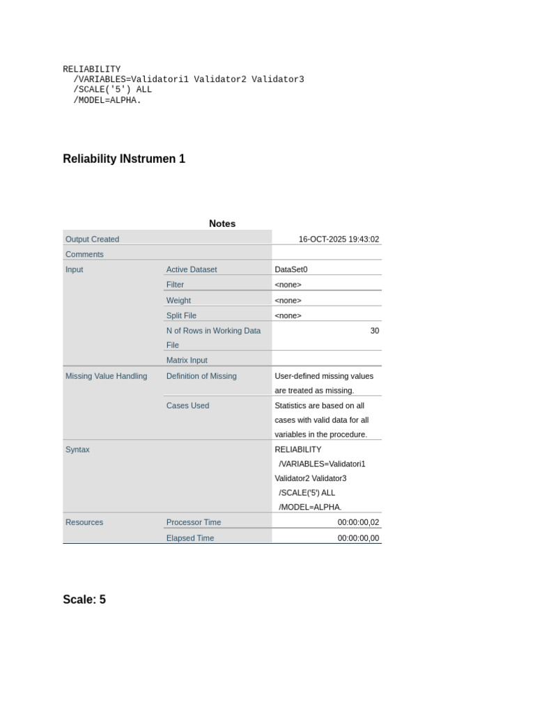 Uji Reliability 1 | PDF