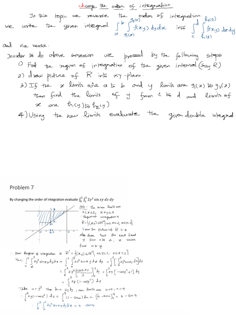 Change of Order of Integration | PDF