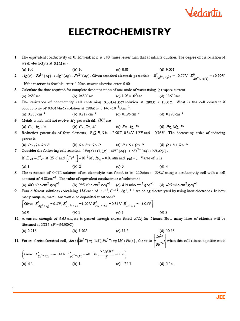 Electrochemistry | PDF | Redox | Anode