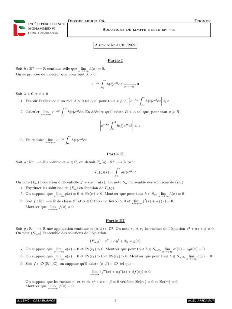 Limites nulles en analyse asymptotique | PDF | Mathématiques