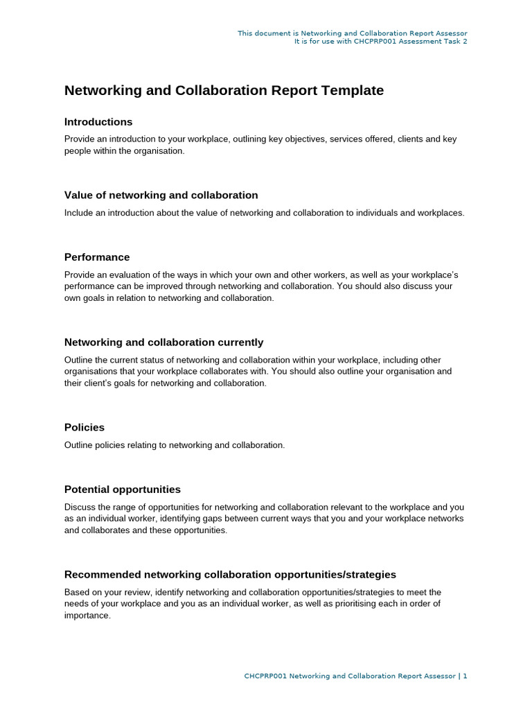 Networking and Collaboration Report Guide | PDF