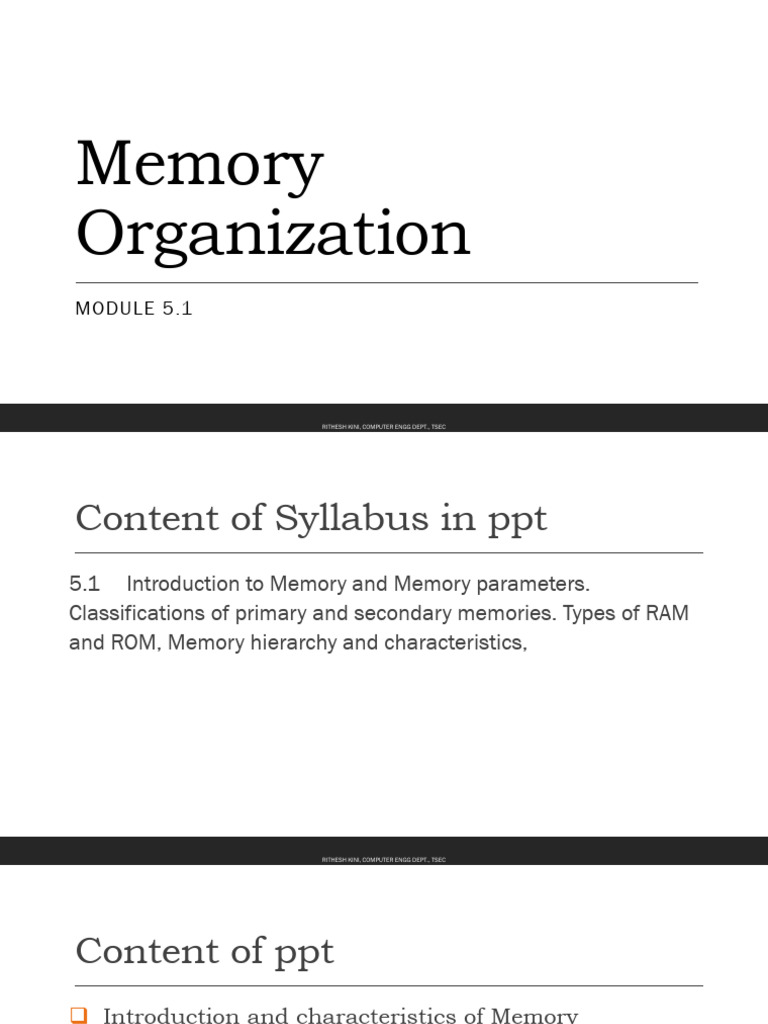 DLCA Module 5.1 | PDF | Random Access Memory | Computer Data Storage