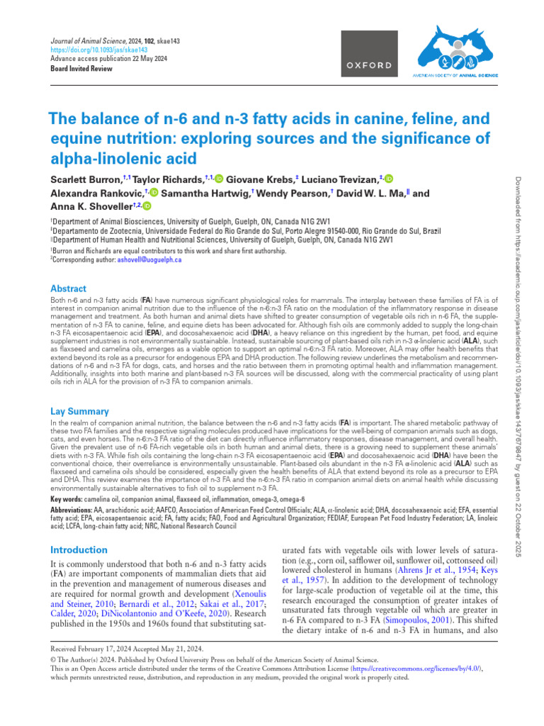 The balance of n-6 and n-3 fatty acids | PDF | Omega 3 Fatty Acid ...