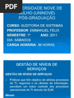 Gestão de Níveis de Serviço