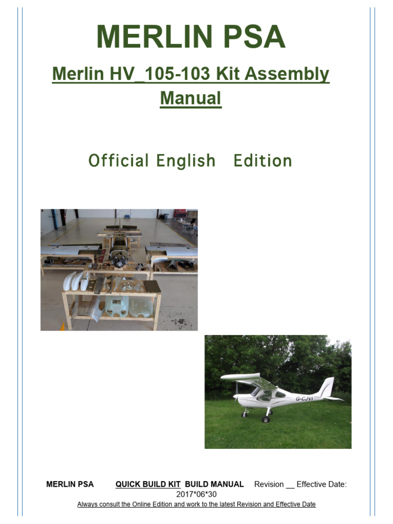 Merlin PSA Kit Assembly Manual | PDF | Washer (Hardware) | Landing Gear