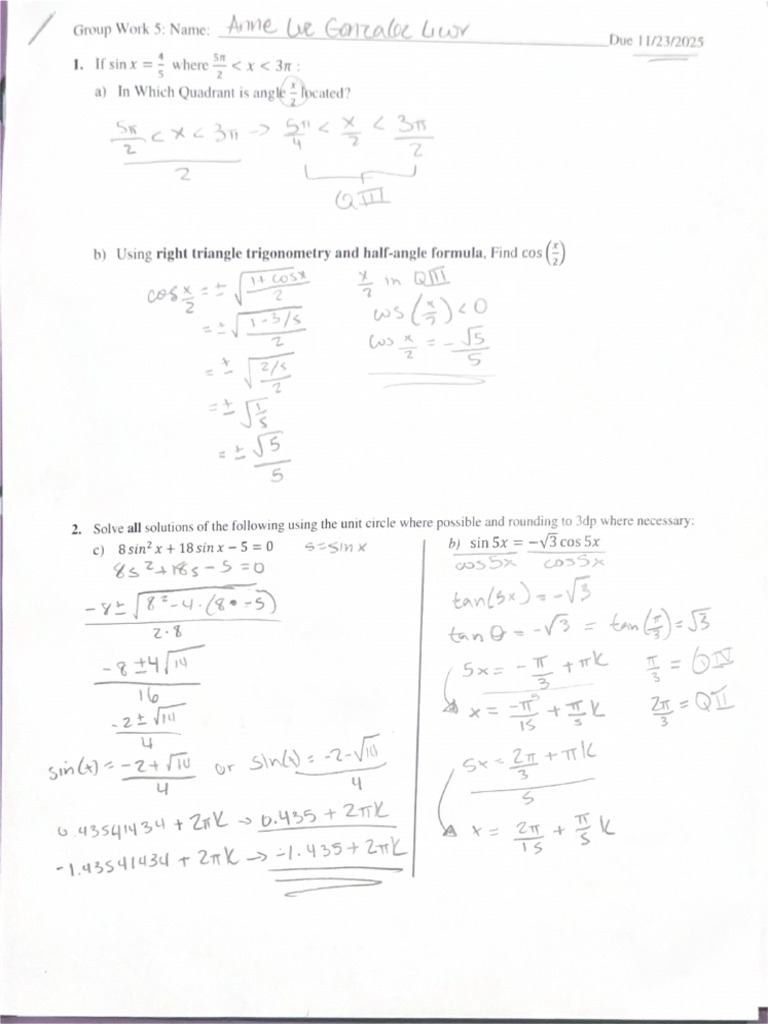 Group Work 5 Name | PDF