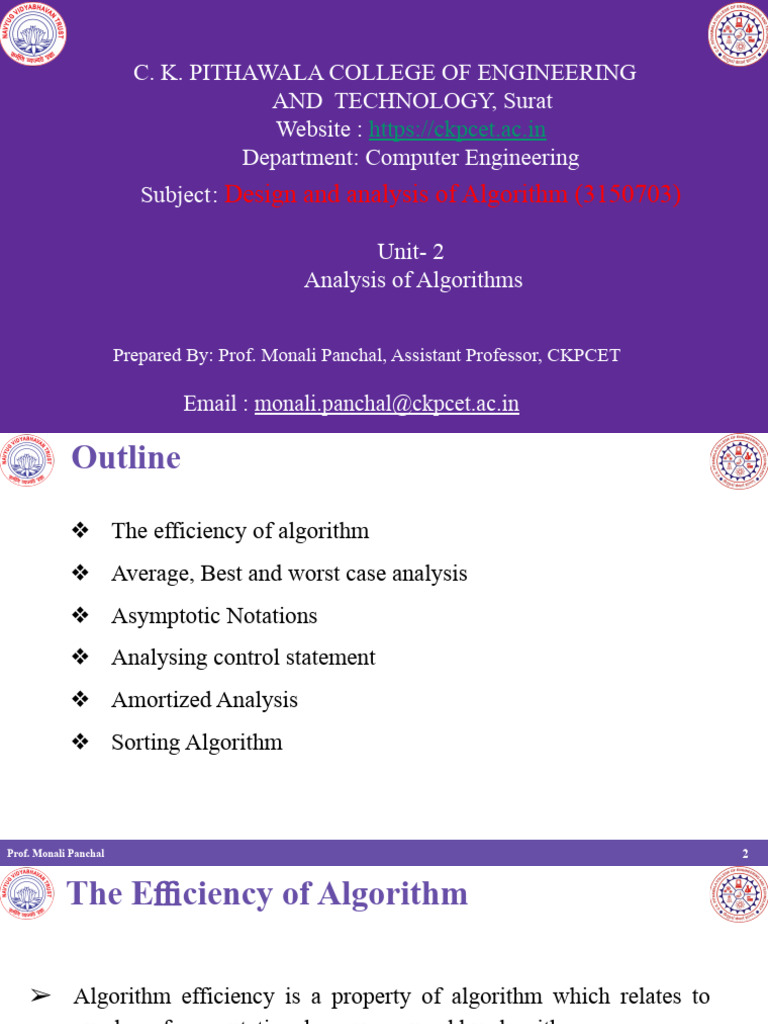Algorithm Efficiency Analysis Guide | PDF | Time Complexity ...