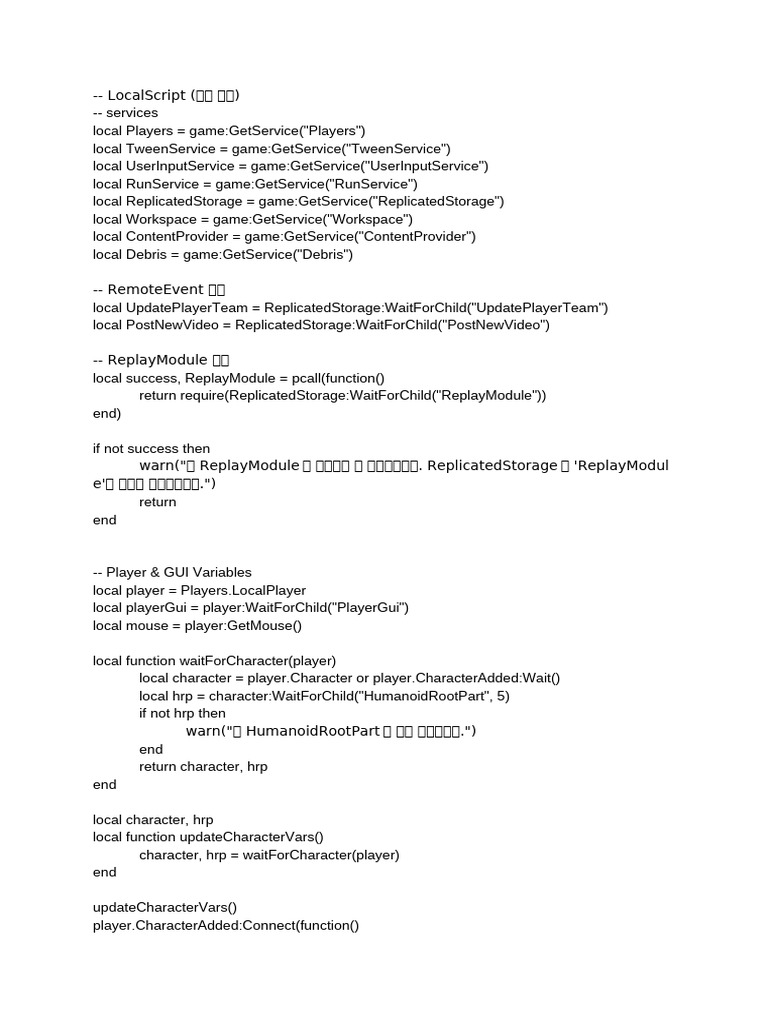 LocalScript for Roblox GUI Management | PDF | Computer Engineering ...