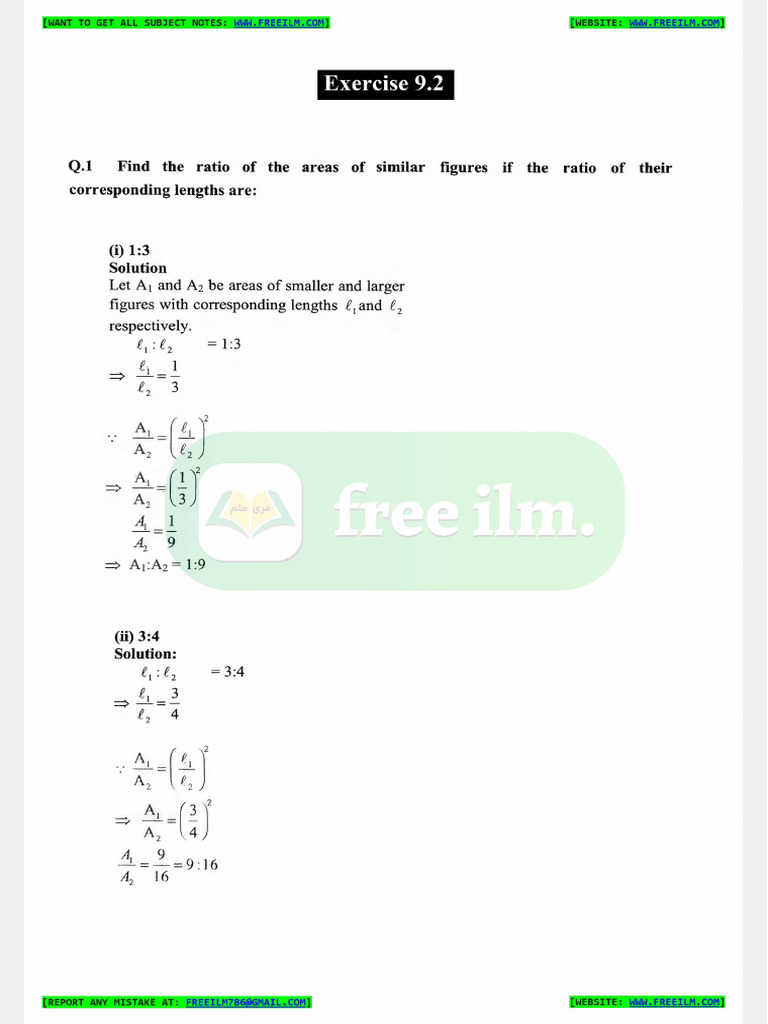 9th Math New Ch9 Ex9.2 | PDF