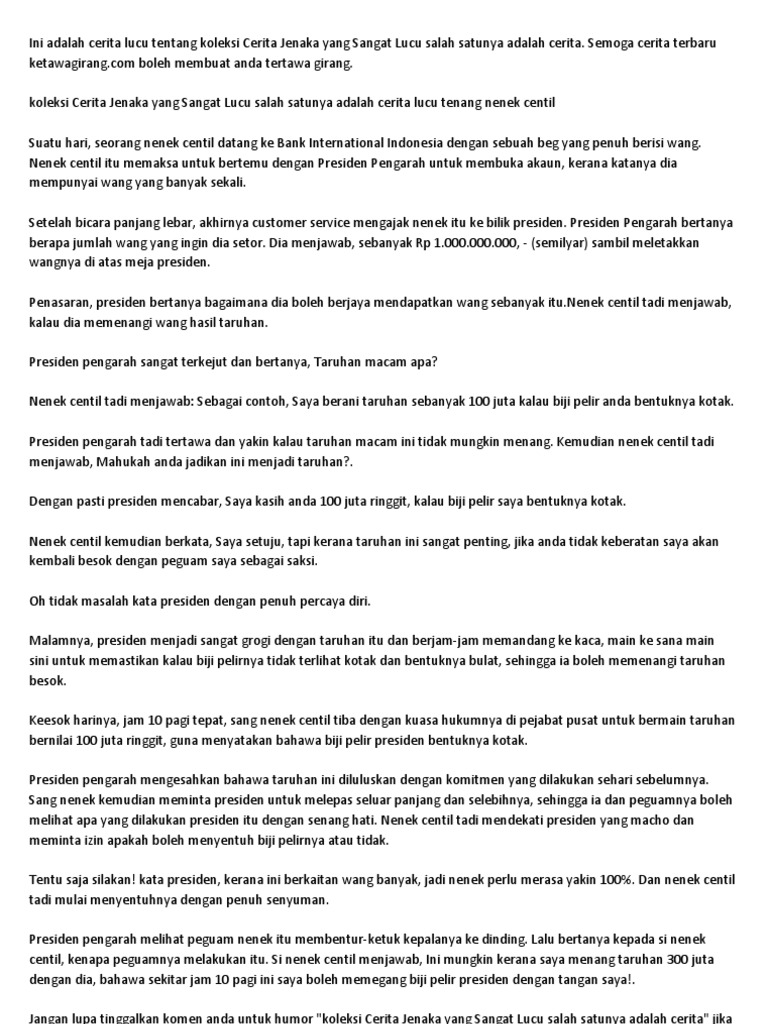 Ini Adalah Cerita Lucu Tentang Koleksi Cerita Jenaka Yang Sangat Ini Adalah Cerita Lucu Tentang Koleksi Cerita Jenaka Yang Sangat