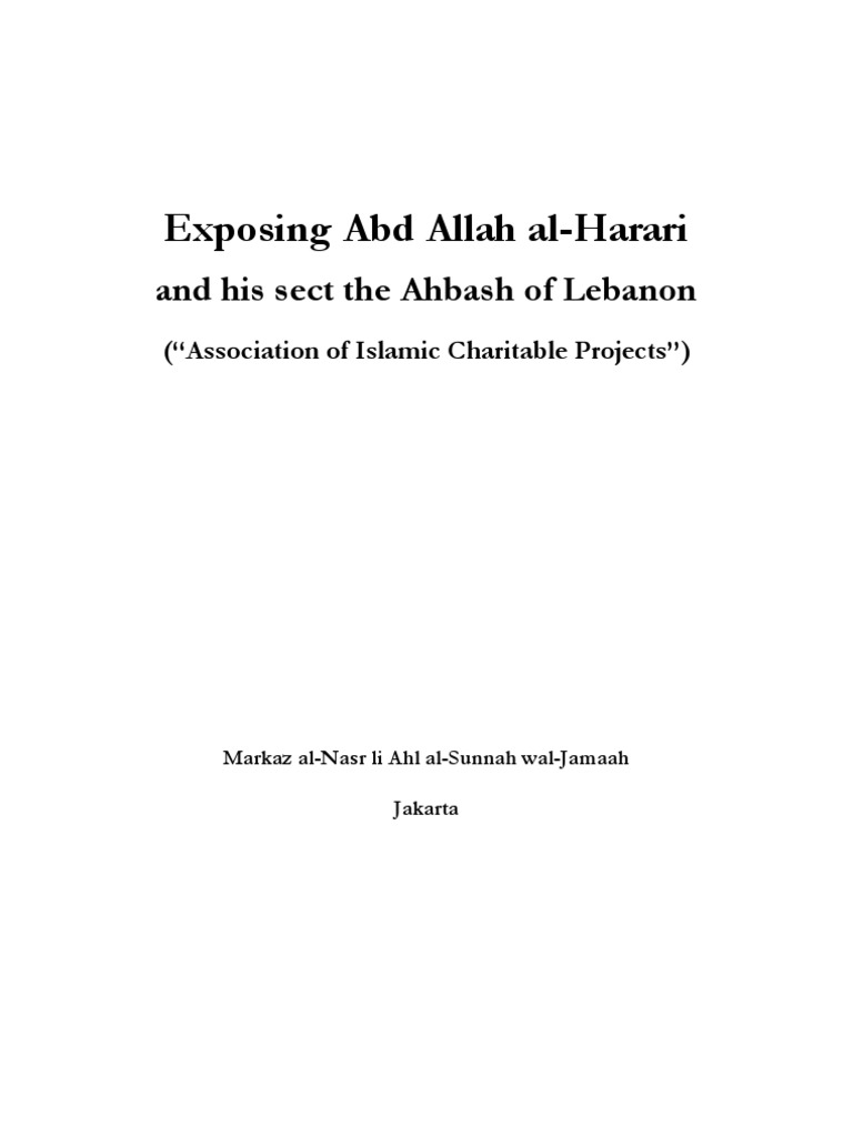 Exposing Abdullah al-Harari and the Ahbash | PDF | Sahabah | Hadith