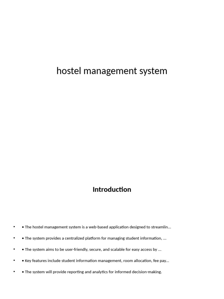 Hostel Management System Presentation | PDF | Web Application | Databases
