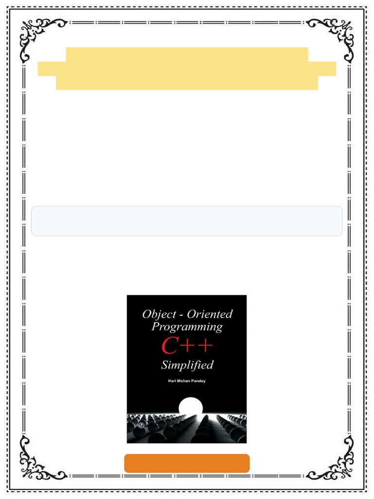Object Oriented Programming C Simplified 1st Edition by Hari Mohan ...