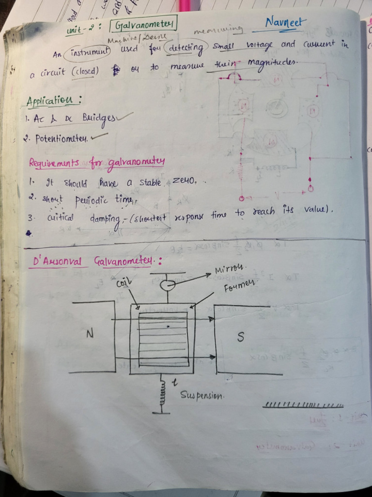 Galvanometer Notes | PDF