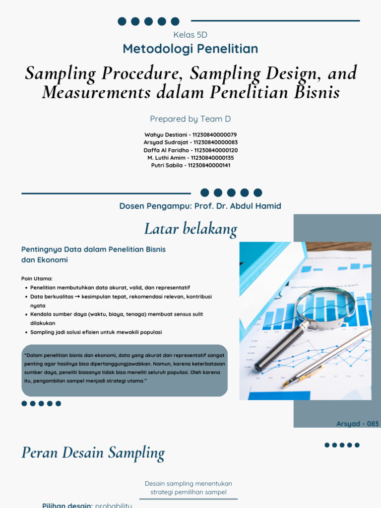 Prosedur dan Desain Sampling Penelitian Bisnis | PDF