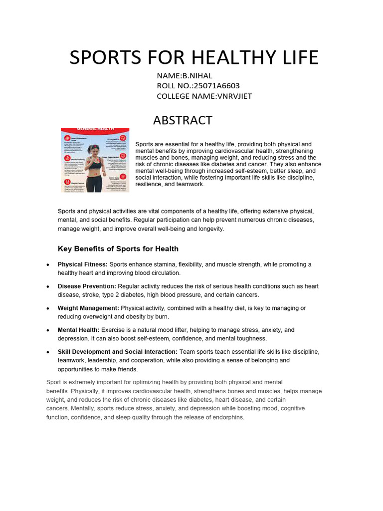 Benefits of Sports for Health and Well-being | PDF | Cardiovascular ...
