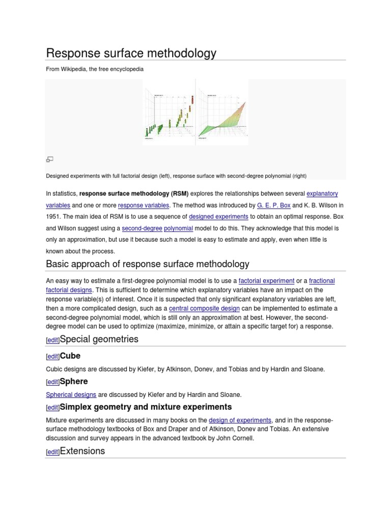 Overview of Response Surface Methodology | PDF | Quantitative Research ...