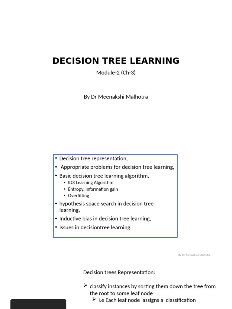 Decision Tree Learning Overview | PDF | Statistical Classification ...