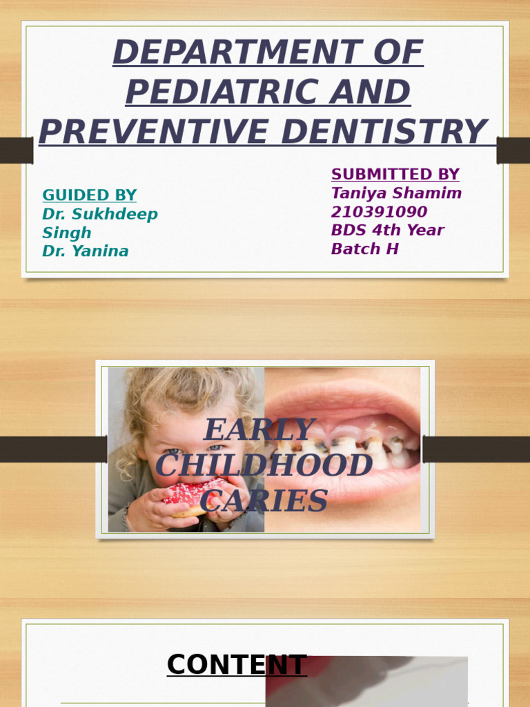 Early Childhood Caries Overview and Management | PDF | Dentistry | Tooth