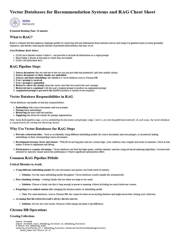 Vector Databases for RAG Systems Guide | PDF | Databases | Information ...