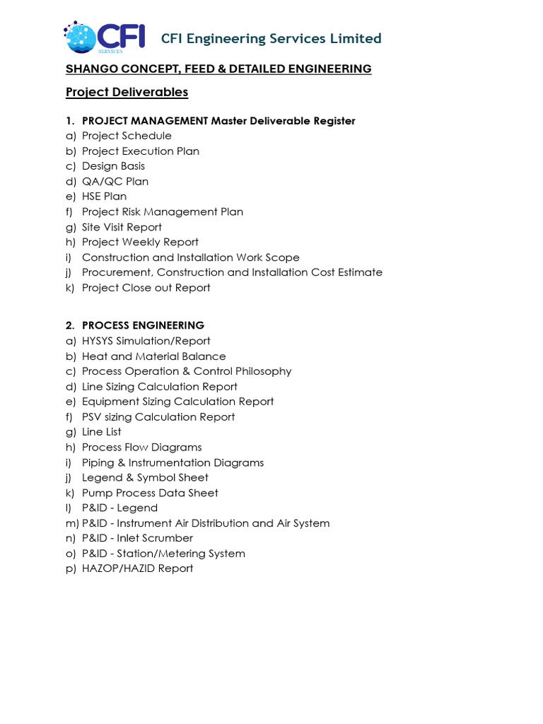 SHANGO Field - Deliverables | PDF | Electrical Wiring | Mechanical ...