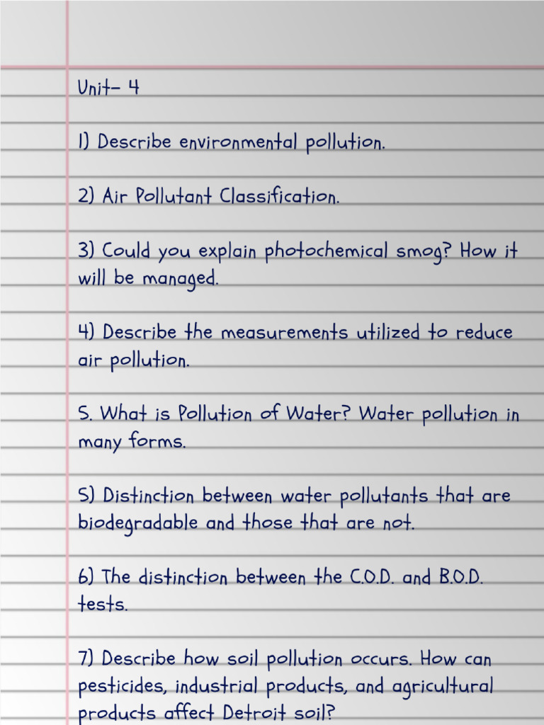 EEE - 4 Unit Environmental Pollution | PDF