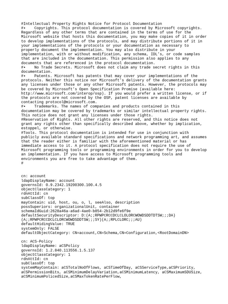 Microsoft Protocol Documentation Rights | PDF | Intellectual Property ...