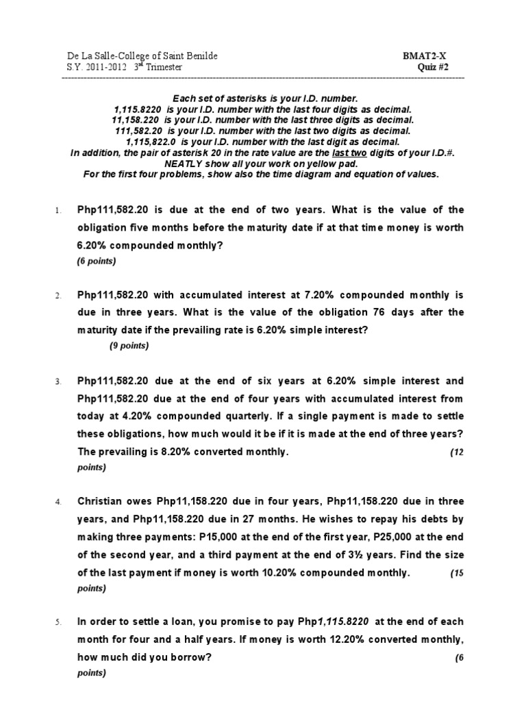 De La SalleCollege of Saint Benilde S.Y. 20112012 3 Trimester Download Free PDF Interest
