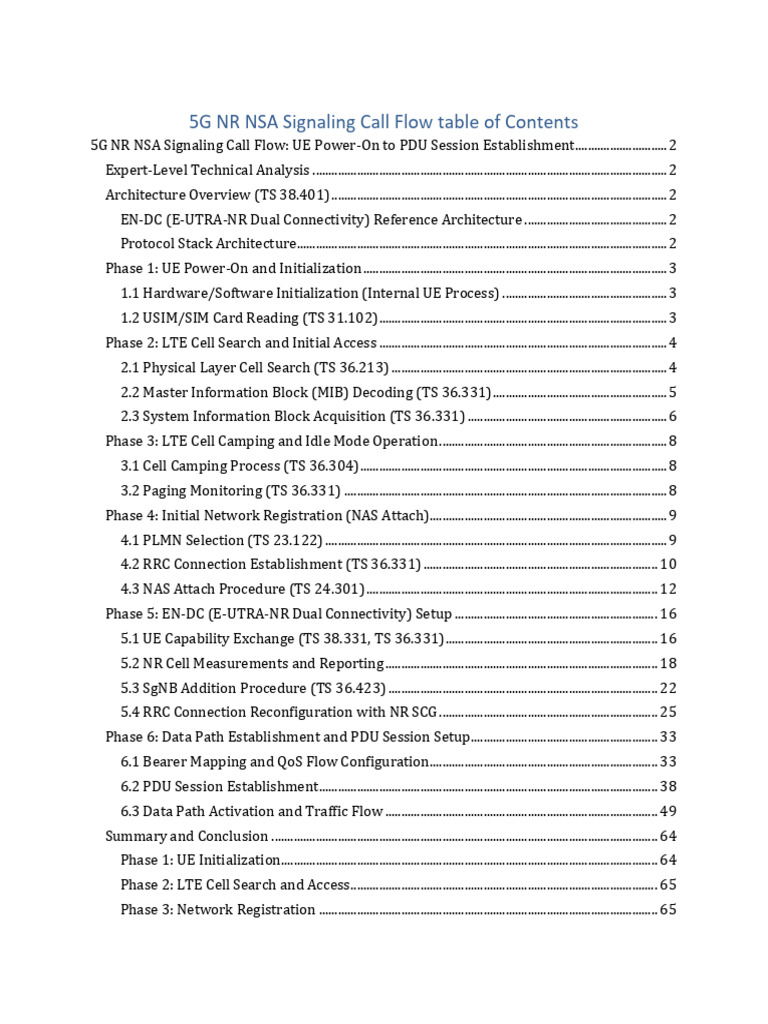 5G NR NSA Signaling Call Flow Guide | PDF | Telecommunications | Computing