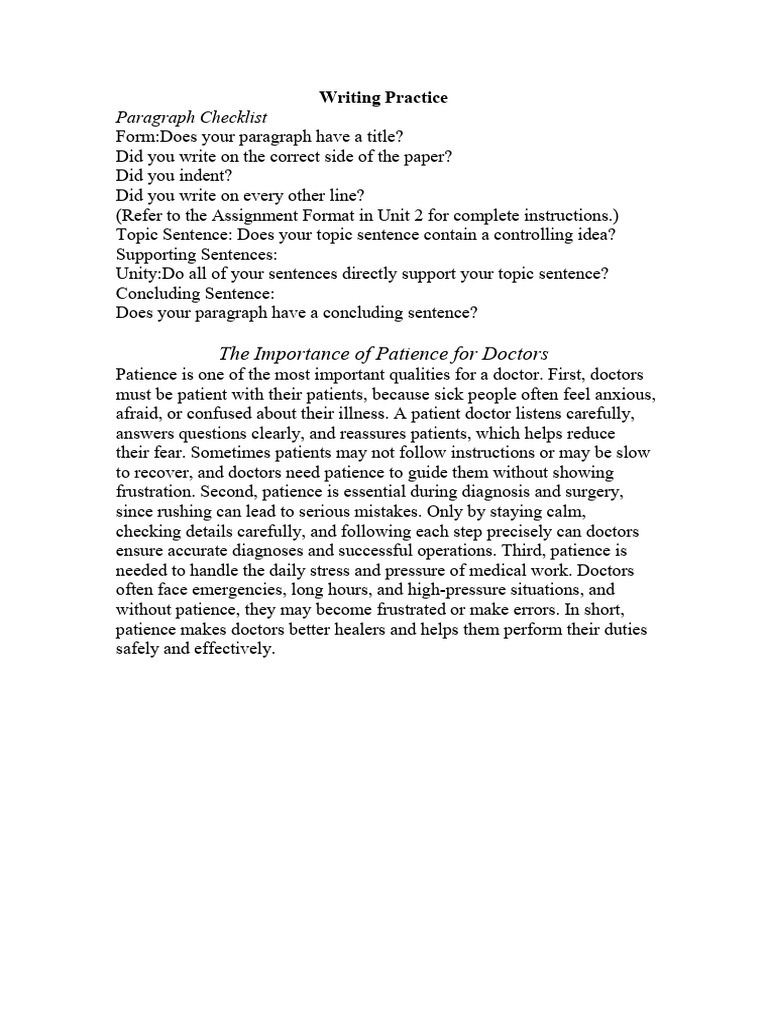 Importance of Patience for Doctors | PDF
