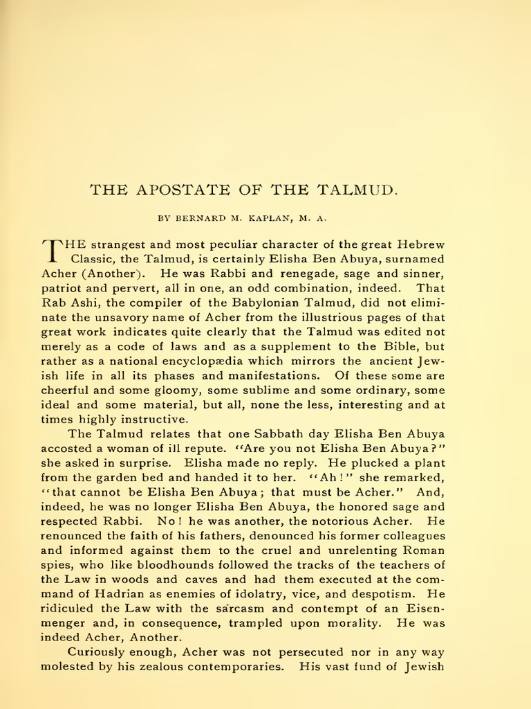 The Apostate of the Talmud. | PDF | Talmud | Judaism