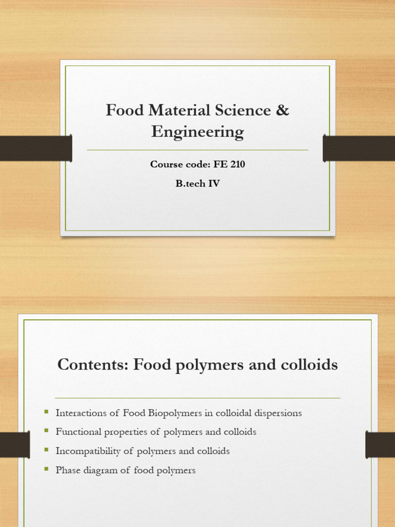 Food Colloids and Biopolymers Overview | PDF | Colloid | Emulsion