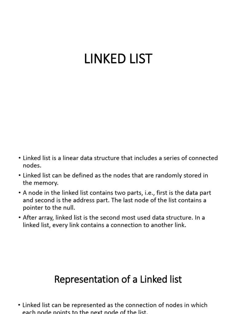 Understanding Linked Lists in Data Structures | PDF | Pointer (Computer ...