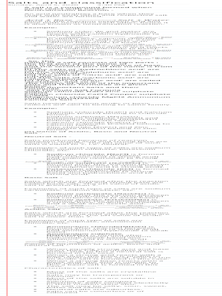 Salts and Classification | PDF