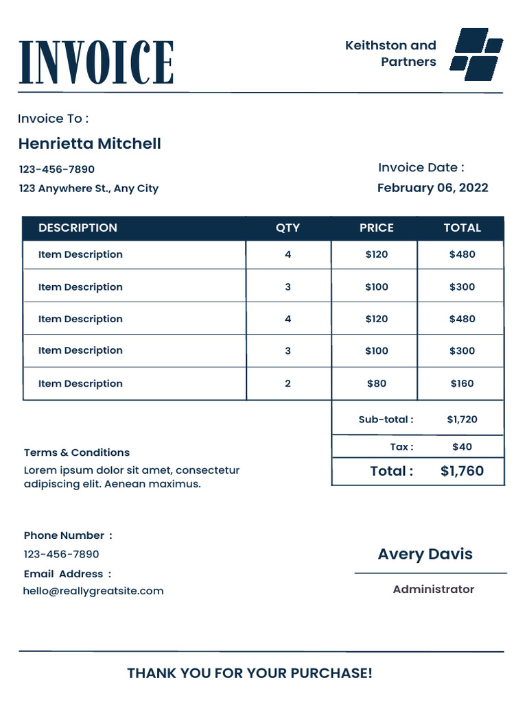 Invoice Summary for Henrietta Mitchell | PDF