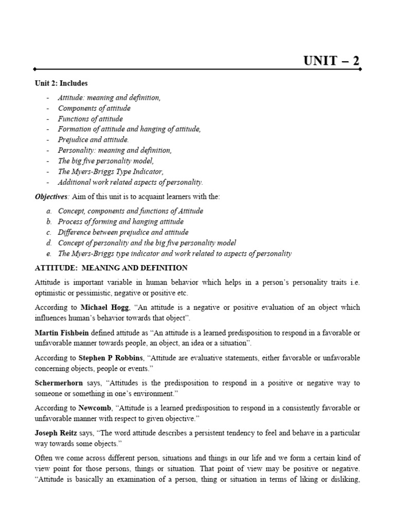 Understanding Attitudes and Personalities | PDF | Attitude (Psychology ...