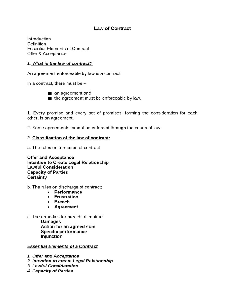 Essential Elements of Contract Law | PDF | Offer And Acceptance | Justice