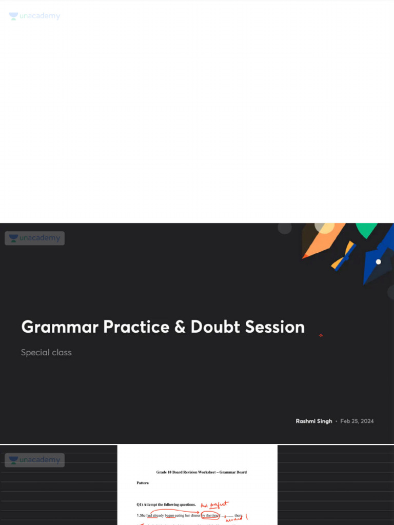 Grammar Practice Doubt Session With Anno | PDF