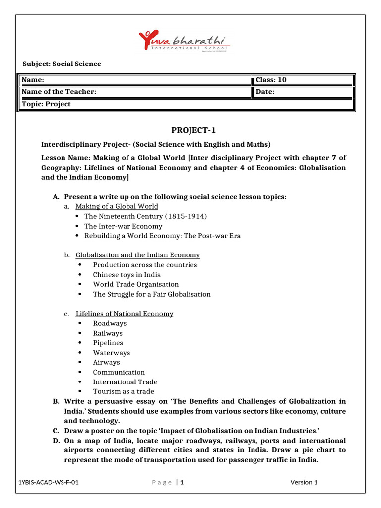 GIDB8470769-Class 10 Project (1) | PDF | Globalization | Sustainability