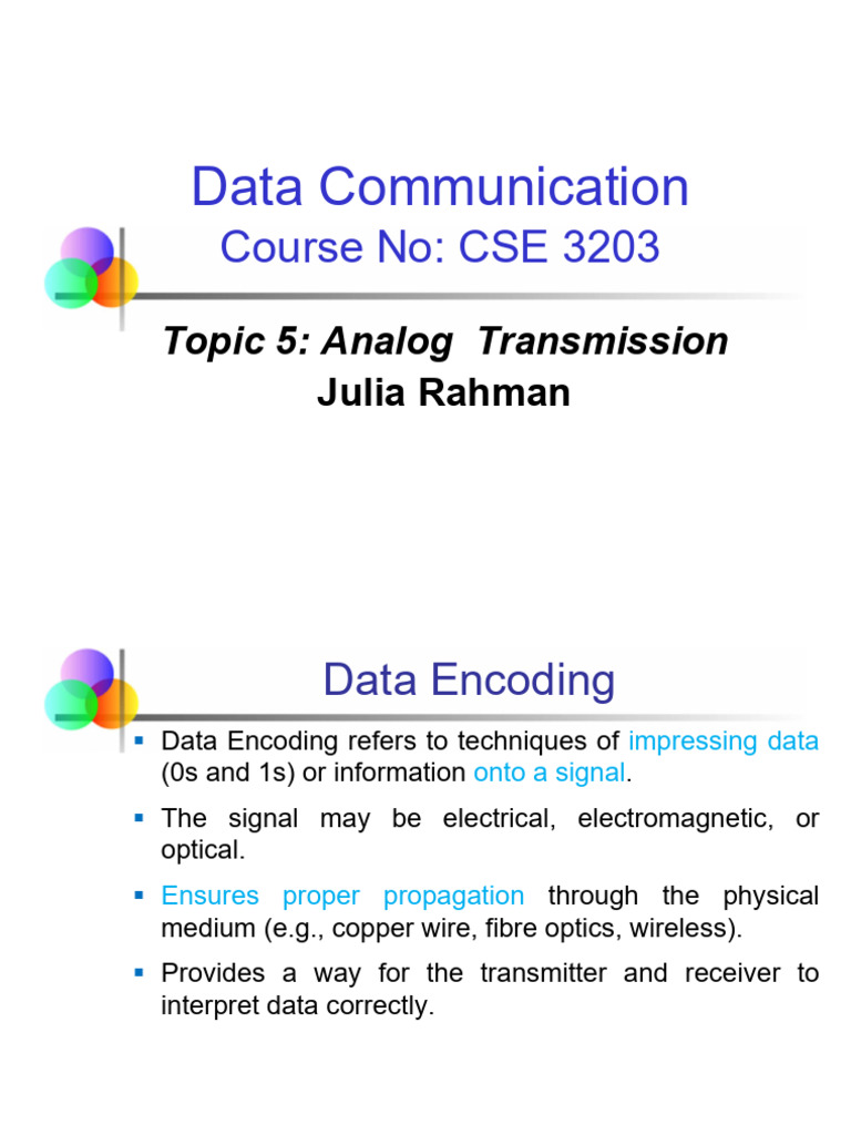 Analog Transmission: Data Encoding & Modulation | PDF | Frequency ...