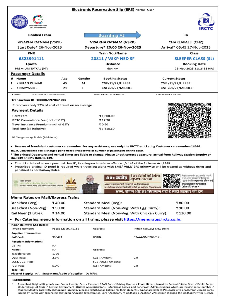 Kiran SC Ticket | PDF
