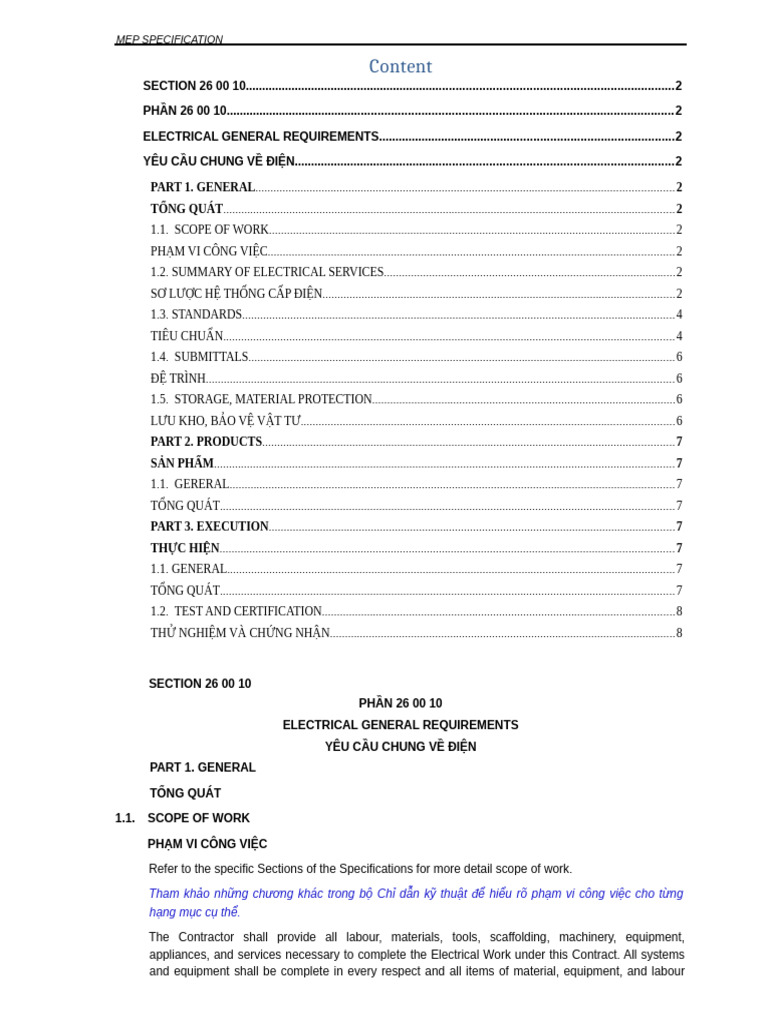 Section 26 00 10 Electrical Gerenal Requirements | PDF