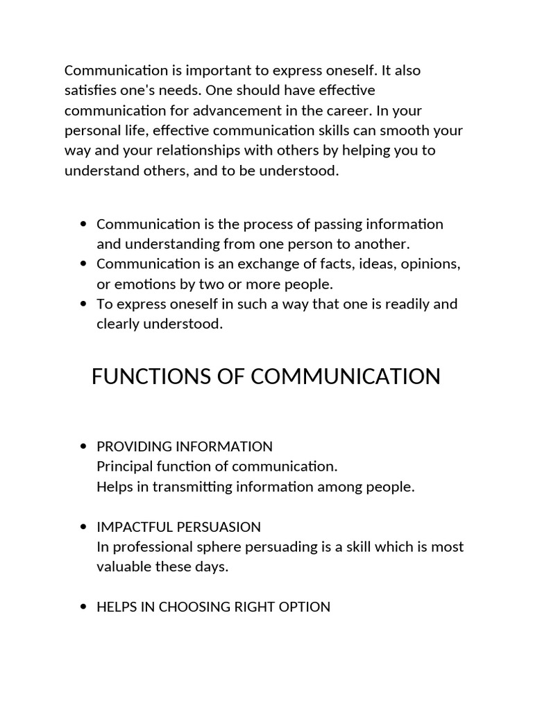 Importance of Effective Communication | PDF | Communication | Public ...