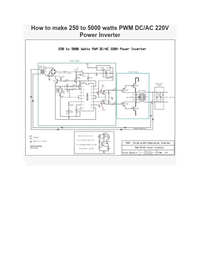 Build a 250-5000W PWM Inverter Guide | PDF | Power Inverter | Mains ...