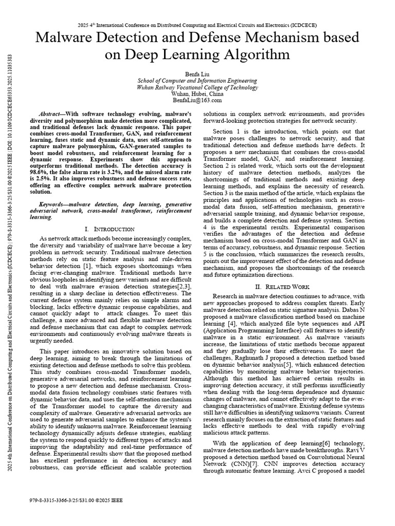 Deep Learning for Advanced Malware Defense | PDF | Malware | Deep Learning